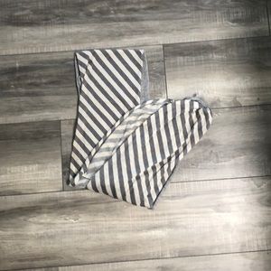 Striped gray double infinity scarf